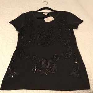 Carmen Marc Valvo sequin top